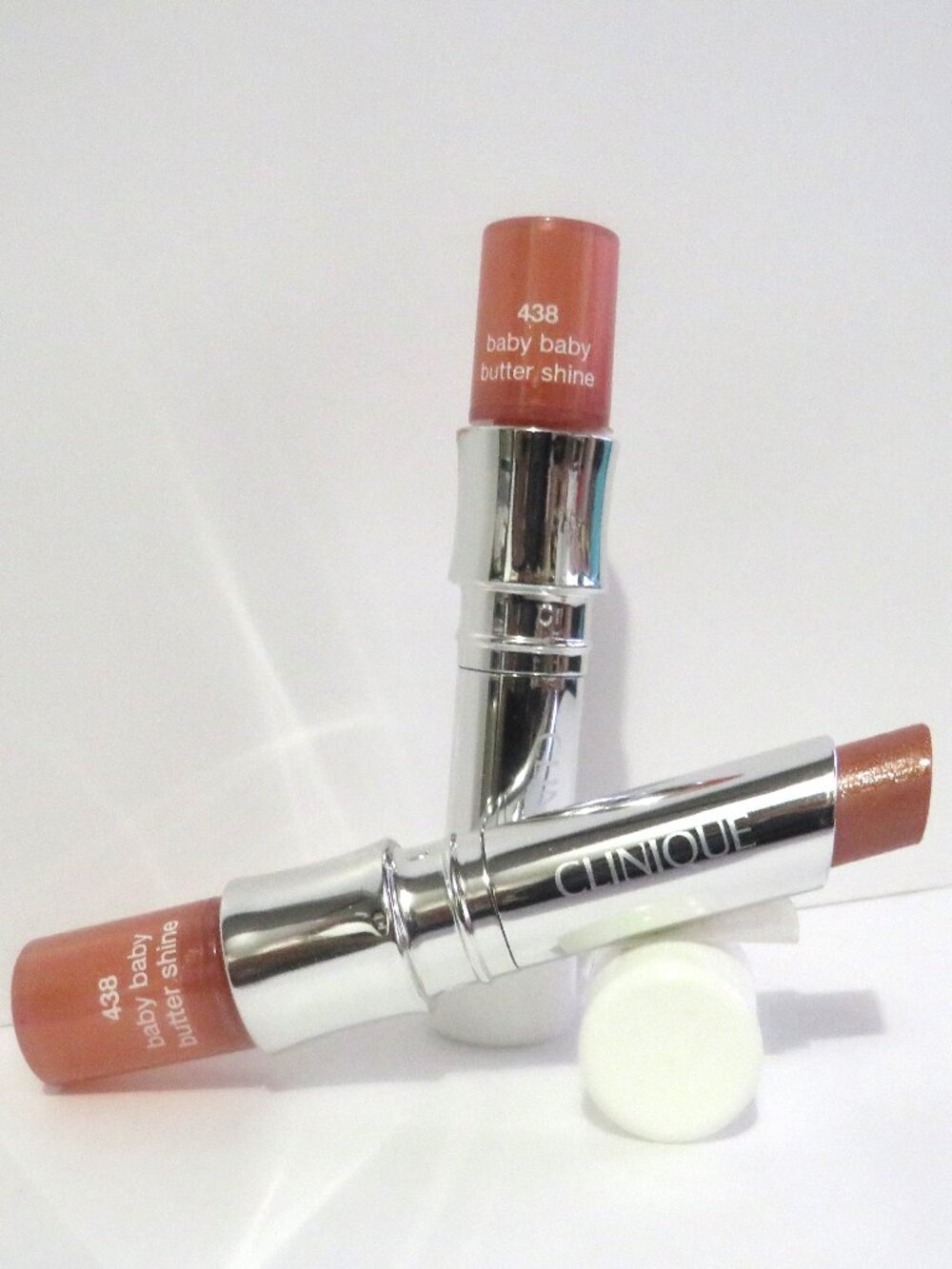 CLINIQUE BUTTER SHINE LIPSTICK 438 BABY BABY - 2 PC LOT